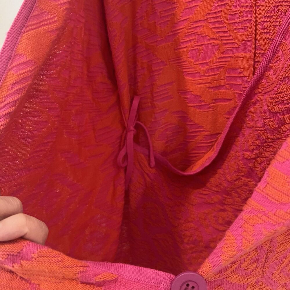 gudrun sjoden Wrap Blouse Cardigan Large Pink Asymmetrical Lagenlook Vibrant FF - Picture 6 of 9